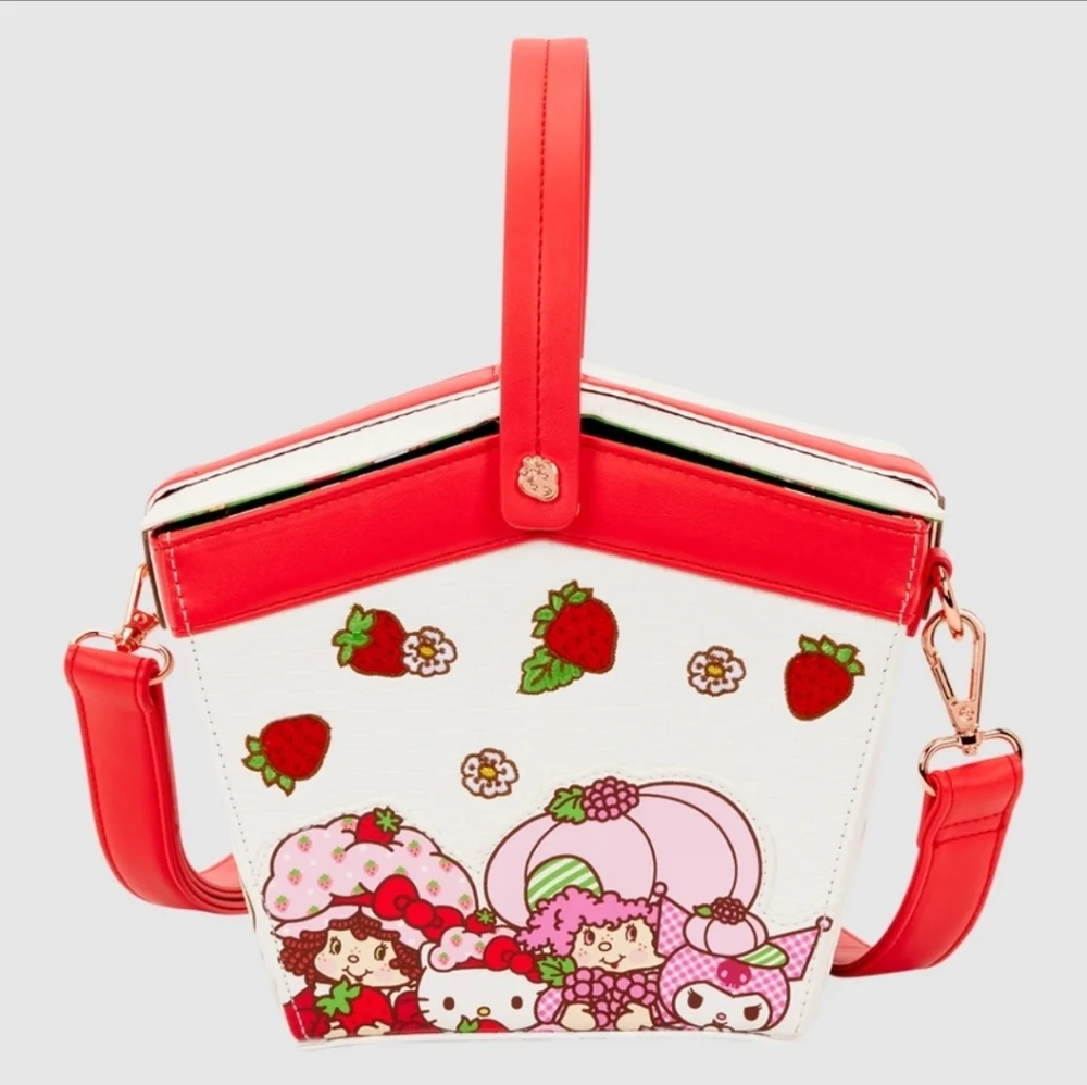 NWT Loungefly Hello Kitty & Friends x Strawberry Shortcake Crossbody Bag - Picture 2 of 5